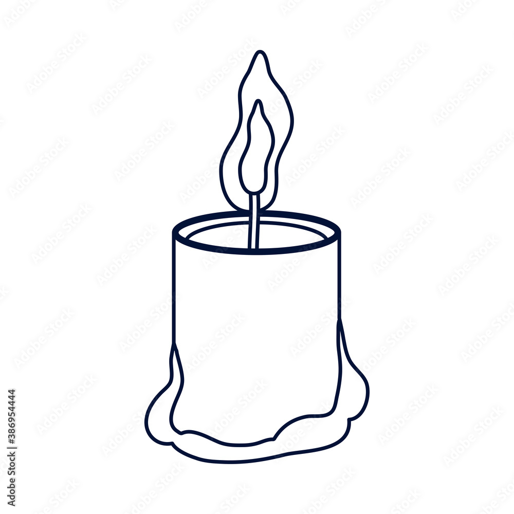 Sticker candle fire flame line style