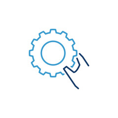 Gear Wheel in Hand vector Settings concept creative icon or design element