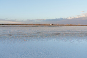 View of the salt lake, natural landscape background.