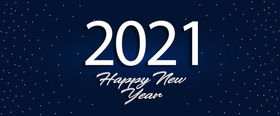 Creative concept of 2021 Happy New Year banner. Design templates with typography logo 2021 for celebration and season decoration. Minimalistic trendy backgrounds for branding, banner, cover, etc.