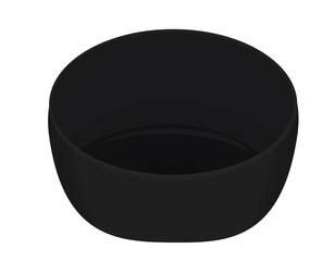 Empty black bowl. vector illustration