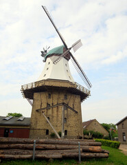 Fototapeta na wymiar historical Windmill in Kappeln, Schleswig-Holstein, Germany, Europe