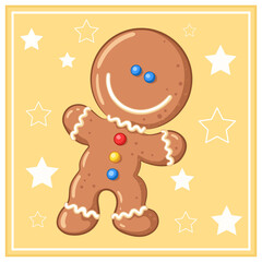 Niedlicher Lebkuchenmann - Vektor-Illustration