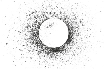 Black coal dust, gunpowder isolated on white background and texture, top view