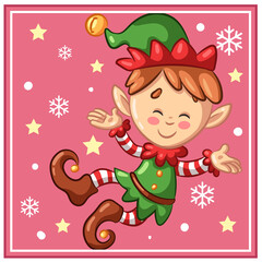 Niedlicher Weihnachtself - Vektor-Illustration