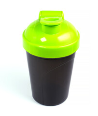 shaker protein cup on white