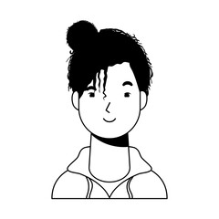 afro ethnic woman character icon