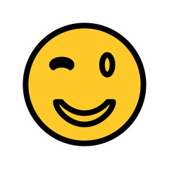 Fototapeta premium Smile Emoticon Icon Color Design Vector Template Illustration