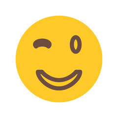 Fototapeta premium Smile Emoticon Icon Color Design Vector Template Illustration