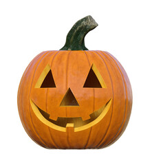 Smiling pumpkin on a white background