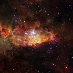 Nebula and stars in deep space. Elements of this image furnished by NASA