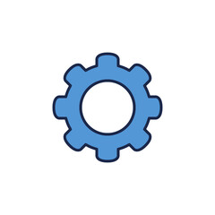 Cog Wheel vector concept blue icon or design element