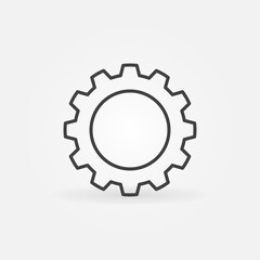 Gear or Cog Wheel vector thin line concept icon or design element