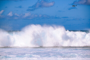 Waves  surfing Banzai Pipeline, North shore, Oahu, Hawaii