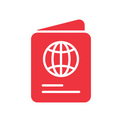 Passport Flat icon Color Design Vector Template Illustration