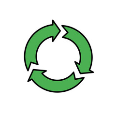 Recycle Icon Color Design Vector Template Illustration