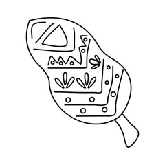 leaf plant with mexican decoration line style