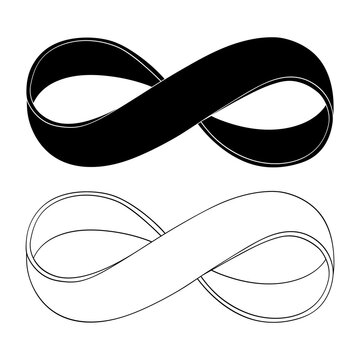 vector monochrome icon with M&ouml;bius strip for your project