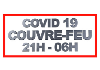 couvre feu métal fond blanc