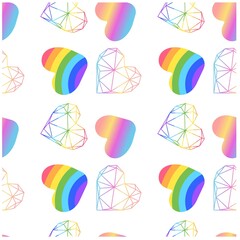 Print Colorful Vector hearts pattern background.