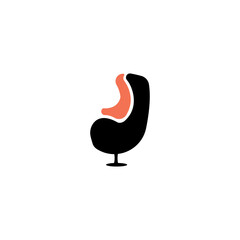 Chair icon simple black design illustration vector template