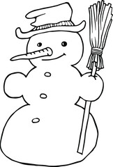 vector image of the contours of a snowman. winter theme