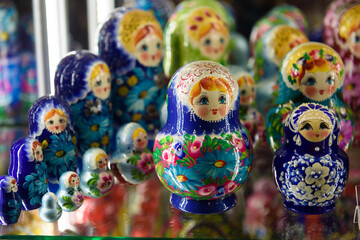 Russian nested doll. Traditional historical folk art of Russia.