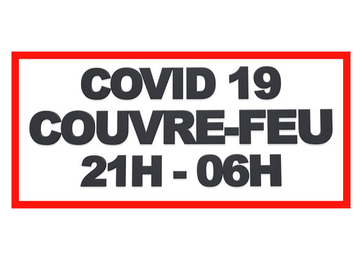 couvre feu 21H 06H fond blanc