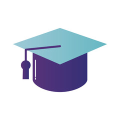 Isolated graduation cap vector design