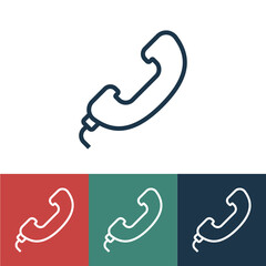 Linear vector icon with phone