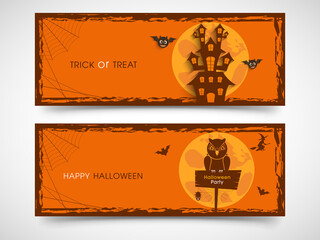 Website header or banner of Halloween party.
