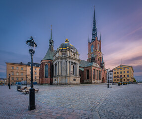 Stockholm Sweden. Building Of Riddarholm Kyrka, Riddarholm Church - obrazy, fototapety, plakaty