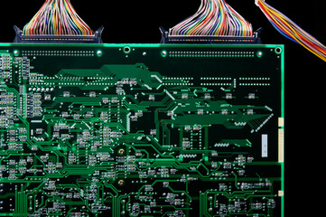 ﾃﾞｼﾞﾀﾙ彩色したﾌﾟﾘﾝﾄ基板上の集積回路や抵抗 Board Wall Mural Boa Paylessimages