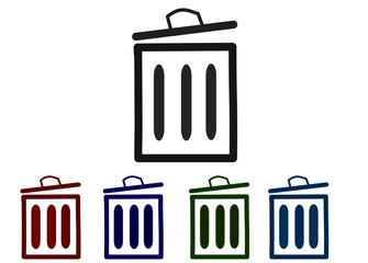 Trash bin vector  icon for apps and website