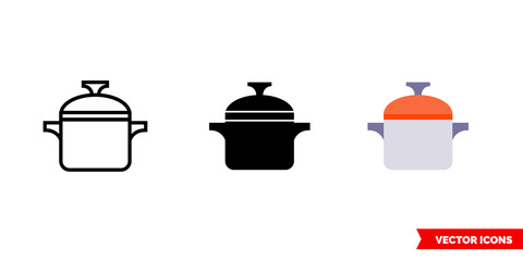 Kitchen icon of 3 types color, black and white, outline. Isolated vector sign symbol.