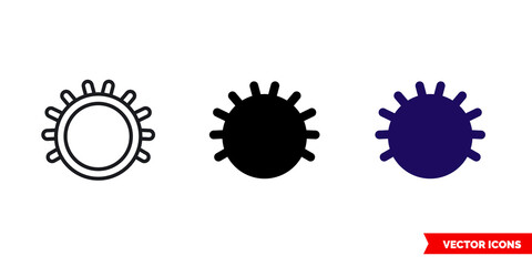 Light dimming off icon of 3 types color, black and white, outline. Isolated vector sign symbol.