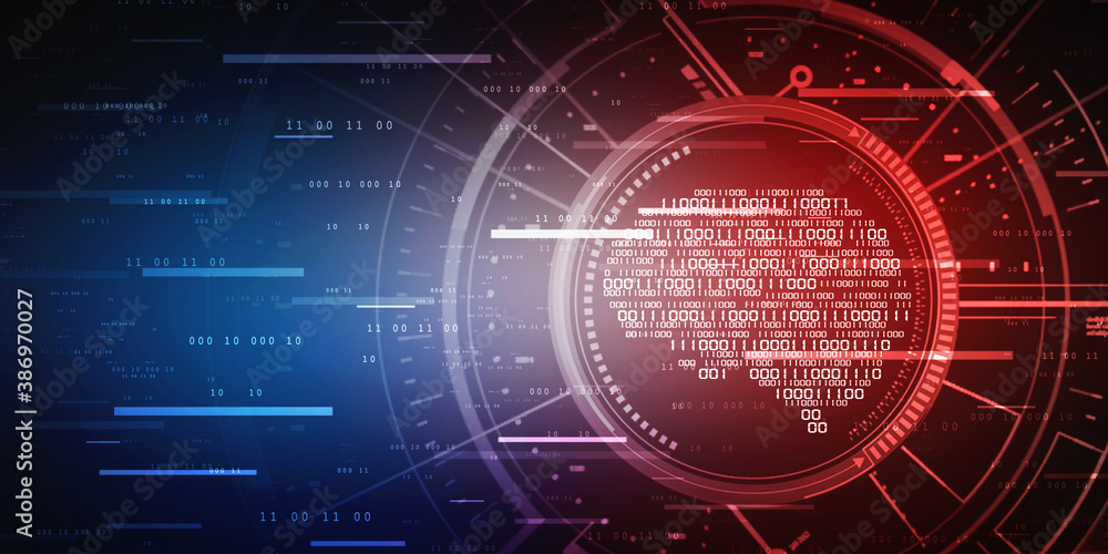 Poster 2d illustration concept of thinking, background with brain, abstract artificial intelligence. techno
