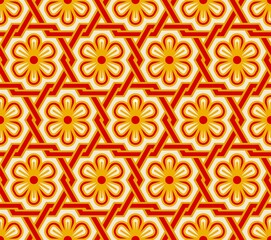 Fototapeta premium Oriental floral vintage seamless pattern