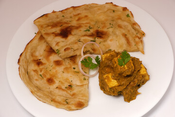 Indian Food or Indian Curry and bread