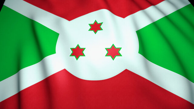 Waving realistic Burundi flag background. 3d illustration