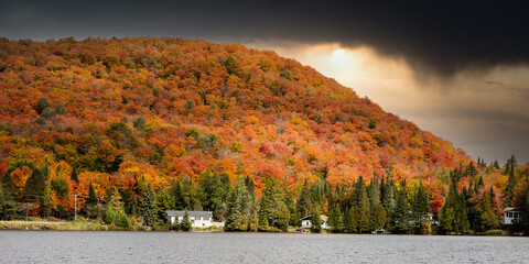 Fall scene in cottage country, Quebec, Canada.