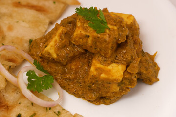 Indian Food or Indian Curry and bread