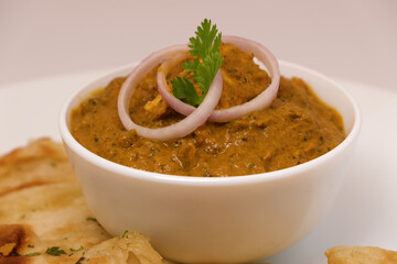 Indian Food or Indian Curry and bread