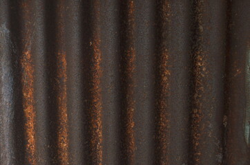 Zinc,The rusty galvanized iron, The rusty corrugated iron. as a wall and fence. Background.