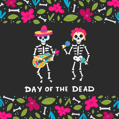 Day of the Dead or Mexico Halloween greeting card, invitation