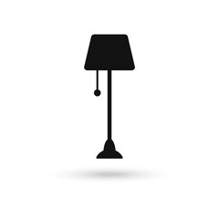 Black Floor lamp vector icon on white background