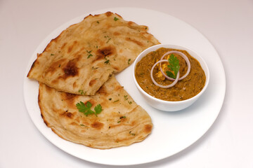 Indian Food or Indian Curry and bread