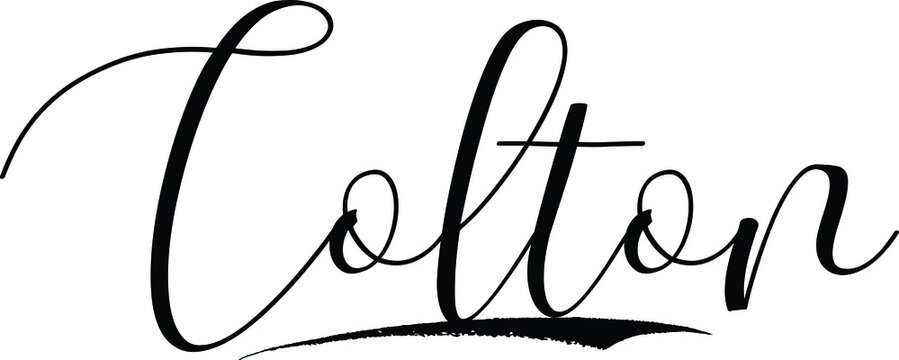 Colton-Male Name Cursive Calligraphy on White Background