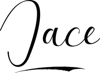 Jace-Male Name Cursive Calligraphy on White Background