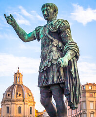 Statue of Caesar Emperor in Rome, Italy. Ancient  role model of Leadeship and Authority .